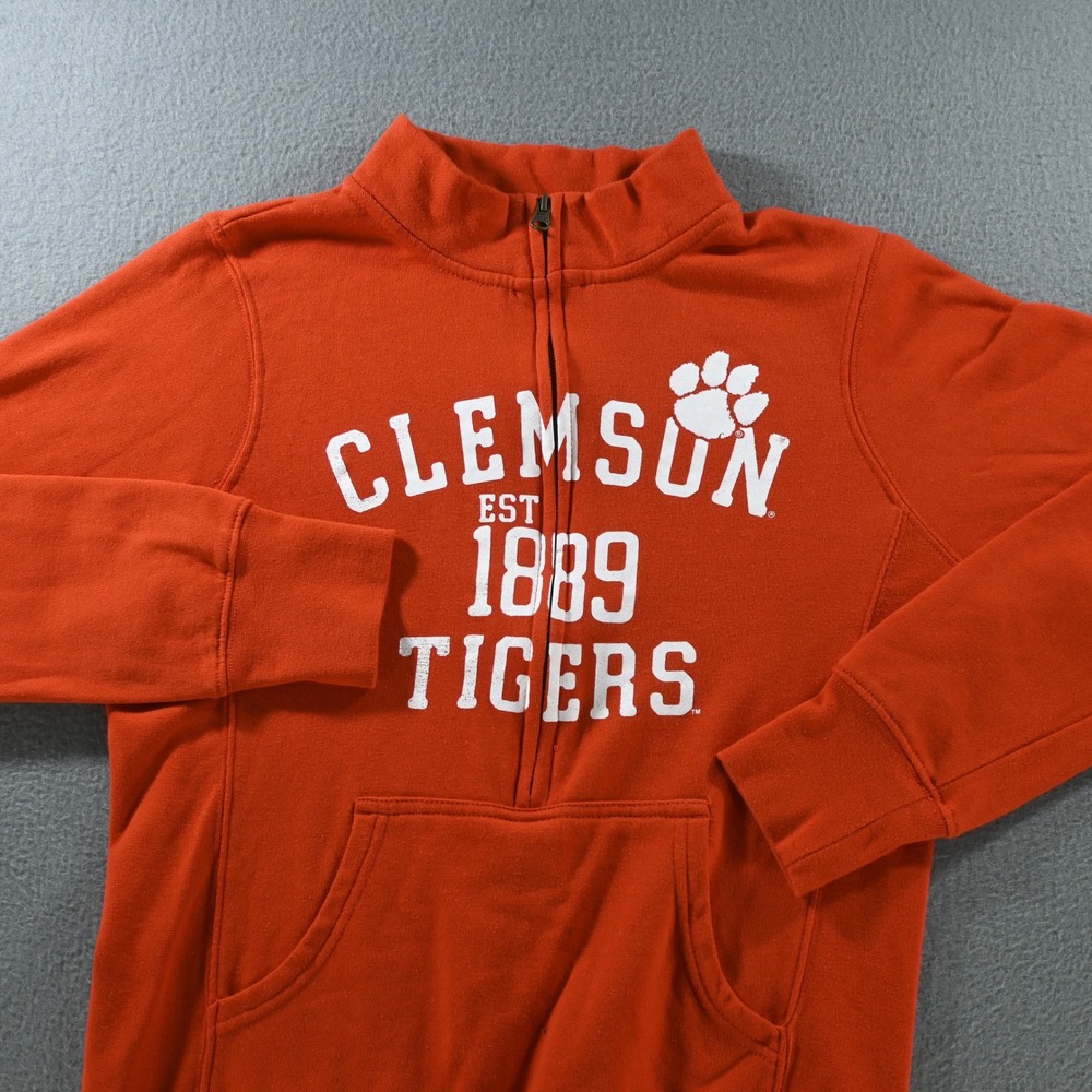Rivalry Threads Kids Clemson Tigers Quarter Zip Pullover Size M 8/10 Orange
